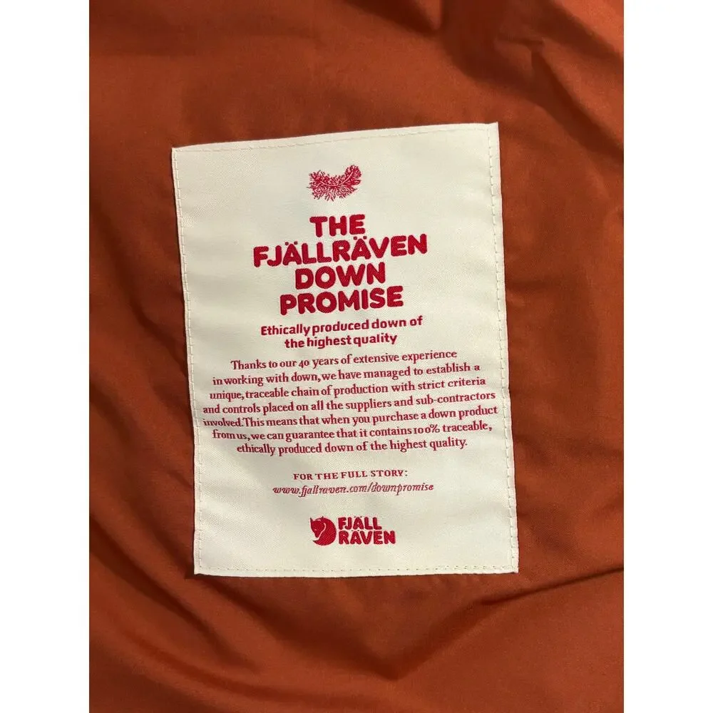 Fjallraven Greenland Down Liner Vest Men's XL Autumn Leaf Puffer Orange 82973